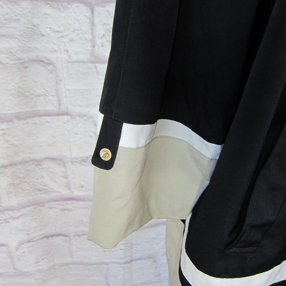 Jones New York Black Tan White Colorblock Zip Swing Hooded Jacket size 3X - Picture 6 of 11